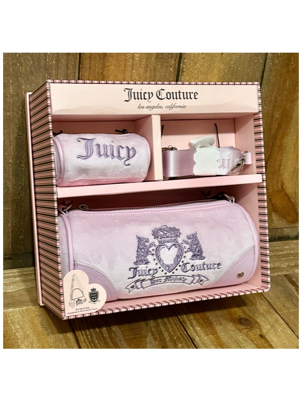 Juicy Couture Heritage 3-Piece Barrel Bag Boxed Gift Set.  NEW! - Picture 5 of 16